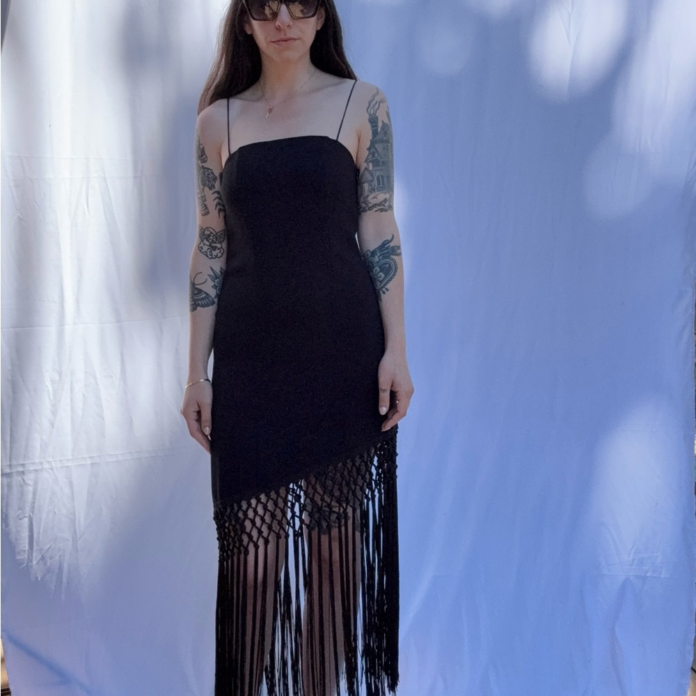 Zara Black Sheath Mini Dress Spaghetti Strap